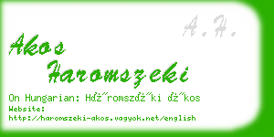 akos haromszeki business card